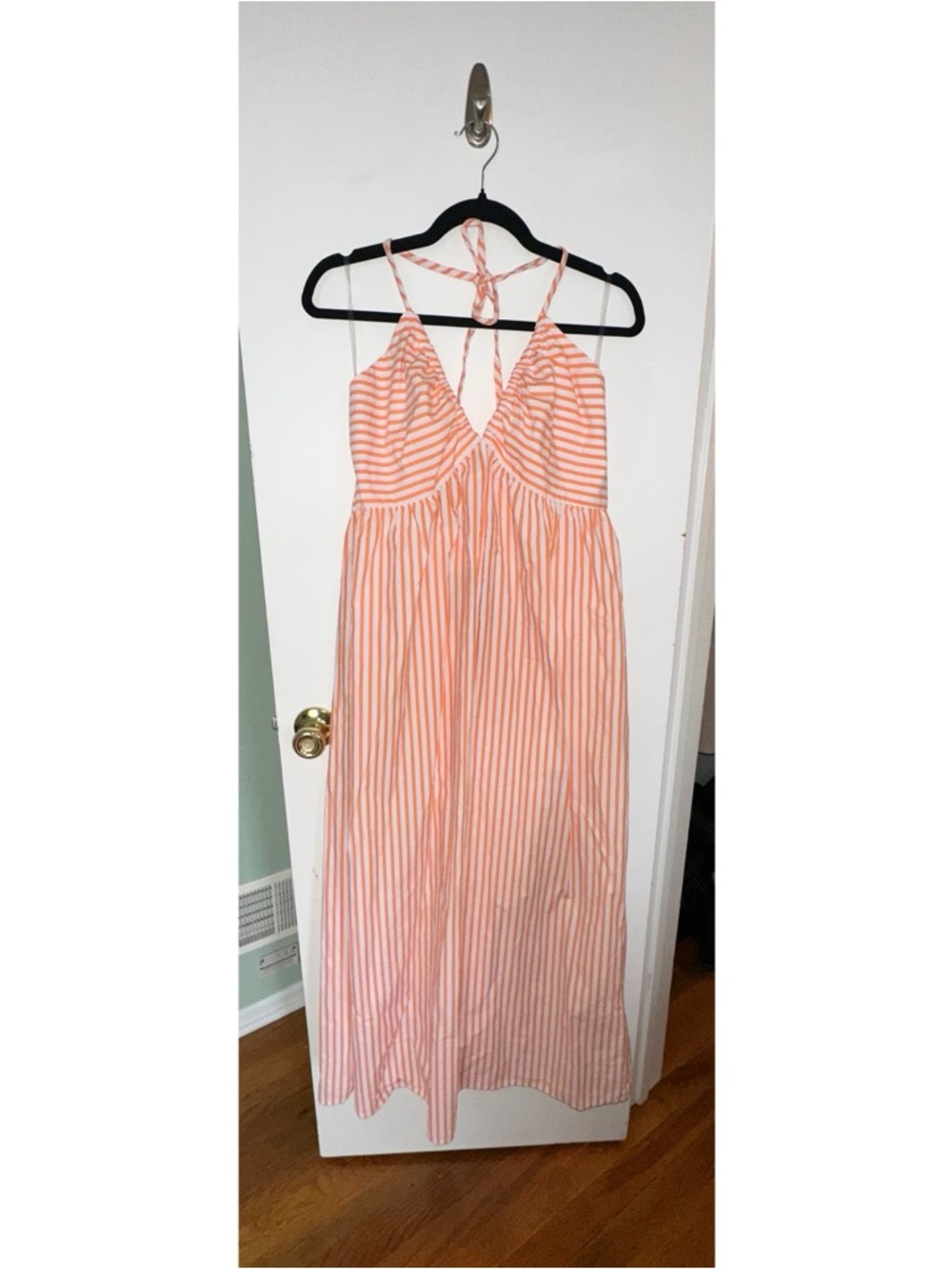 Target Universal Thread Orange and White Striped Maxi Dress